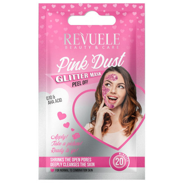 Mascarilla Facial Peel off Pink Dust Glitter Q10 y Aha - Revuele - 1