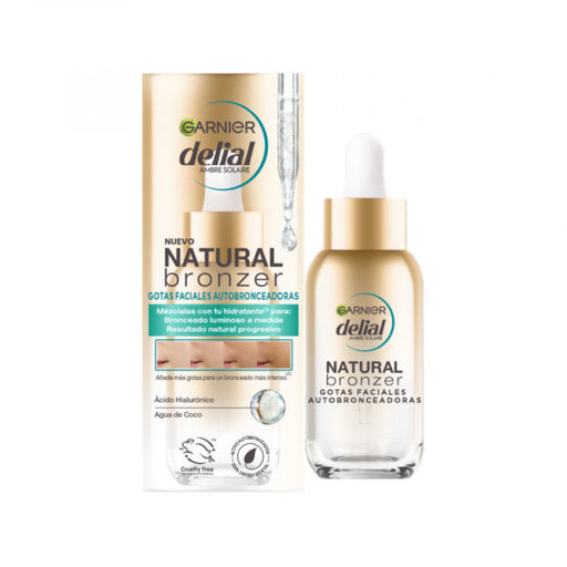 Natural Bronzer Gotas Faciales Autobronceadoras con ácido Hialurónico y Agua de Coco - Delial - 1