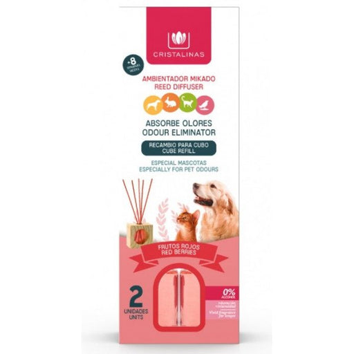 Mikado Absorbe Olores Mascotas Frutos Rojos - Cristalinas: Recambio (2 Unidades) - 1