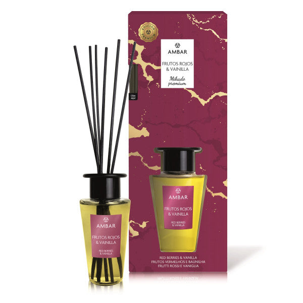 Mikado Premium Frutos Rojos y Vainilla: 85 ml - Ambar Perfums - 1