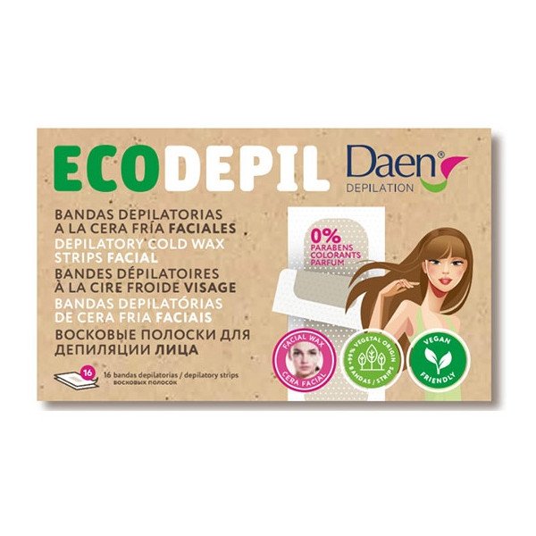 Ecodepil Bandas Depilatorias Faciales Cera Fría - Daen - 1