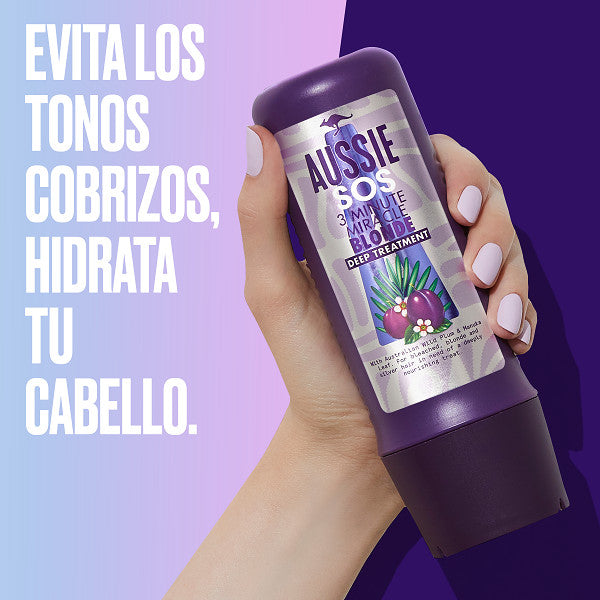 Tratamiento Intensivo Pelo Rubio SOS 3 Minute Miracle 225ml - Aussie - 3