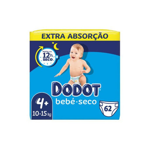 Pañales Bebé Seco Talla 4+ (10-15kg): 62 Unidades - Dodot - 1