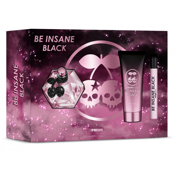 Estuche Be Insane Black for Her Edt: Edt 80ml + Body Lotion 75ml + Mini - Pacha - 1