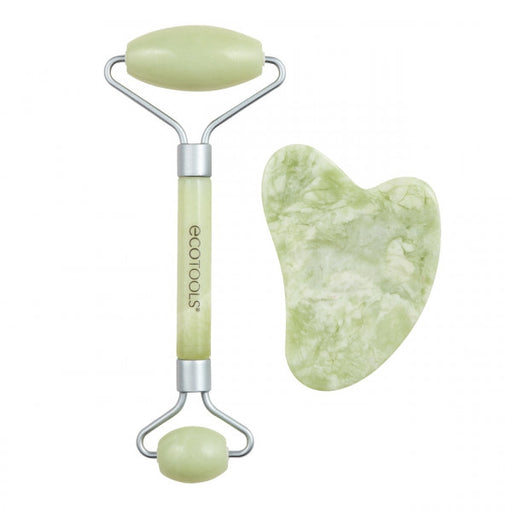 Set Rodillo Facial + Gua Sha Jade - Ecotools - 1