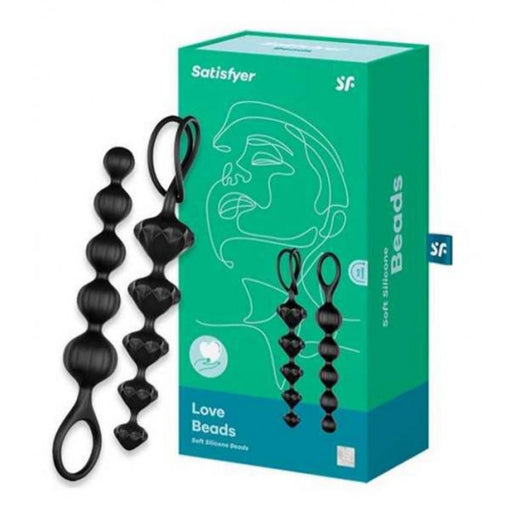 Set 2 Tiras Bolas Chinas Anales Beads - Satisfyer : Negro - 1