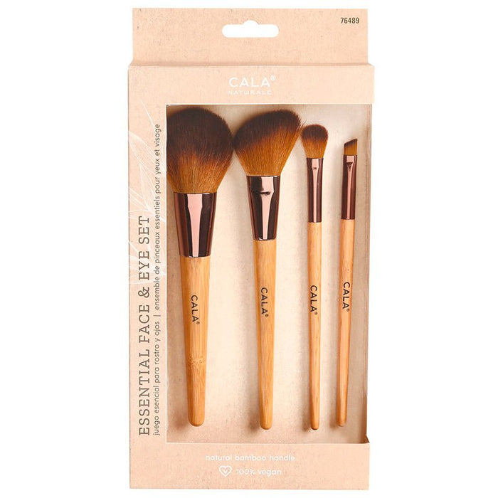 Set de Brochas - Natural Bamboo Essential Face & Eye Set (4 Pcs) - Cala - 1