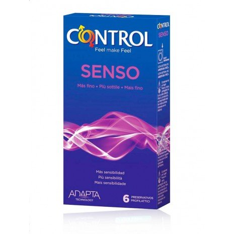 Preservativos de Látex de Caucho Natural Transparentes y Lubricados - Adapta Senso 6 ud - Control - 1