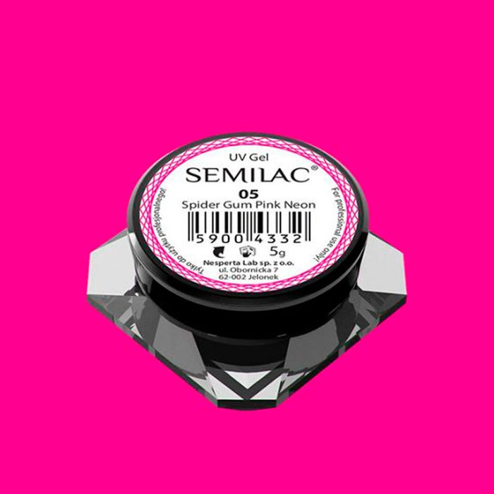 Polvo Flash Semiflash - Semilac : 05 - Spider Gum Pink Neon - 1