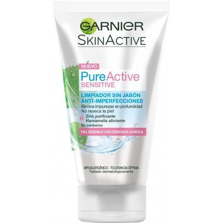 Gel Limpiador sin Jabón Pure Active Sensitive 150 ml - Garnier - 1