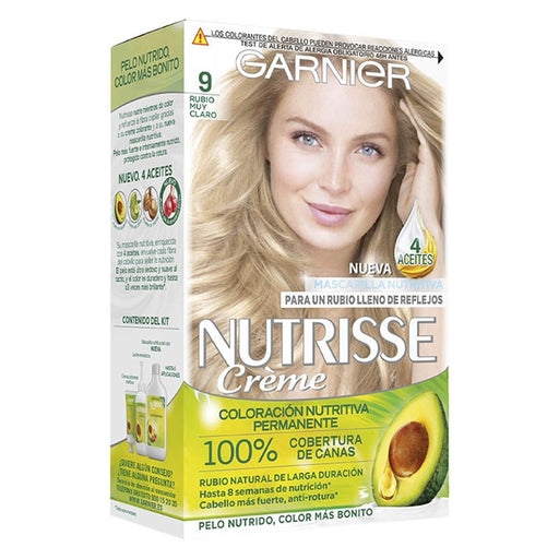 Tinte Permanente Nutrisse - Garnier : Nutrisse Crème - 9 Rubio Muy Claro - 1