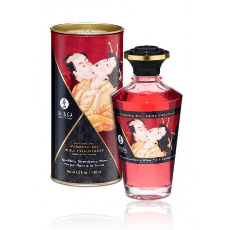 Aceite Masaje Efecto Calor Sabor Cava con Fresas 100 ml - Oils - Shunga - 1