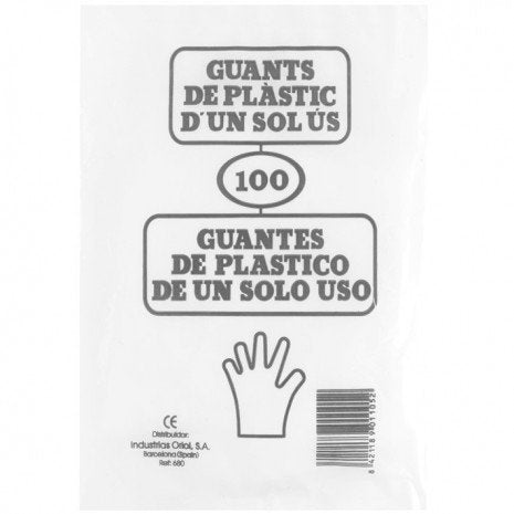 100 Guantes Desechables de Plástico Granulado - Eurostil - 1