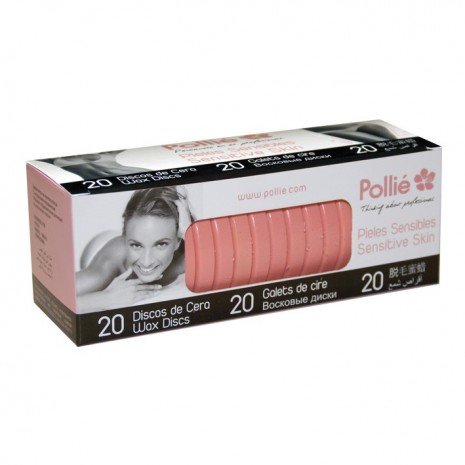 Caja 20 Discos Cera Caliente - Rosa Piel Sensible - Pollié - 1