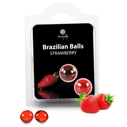 Set 2 Bolas Lubricantes Brazilian Balls Fresas - Secret Play - 1