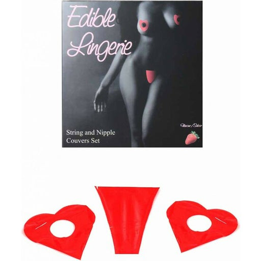 Secretplay Tanga y Cubre Pezones Comestibles Fresa - Secret Play - 1