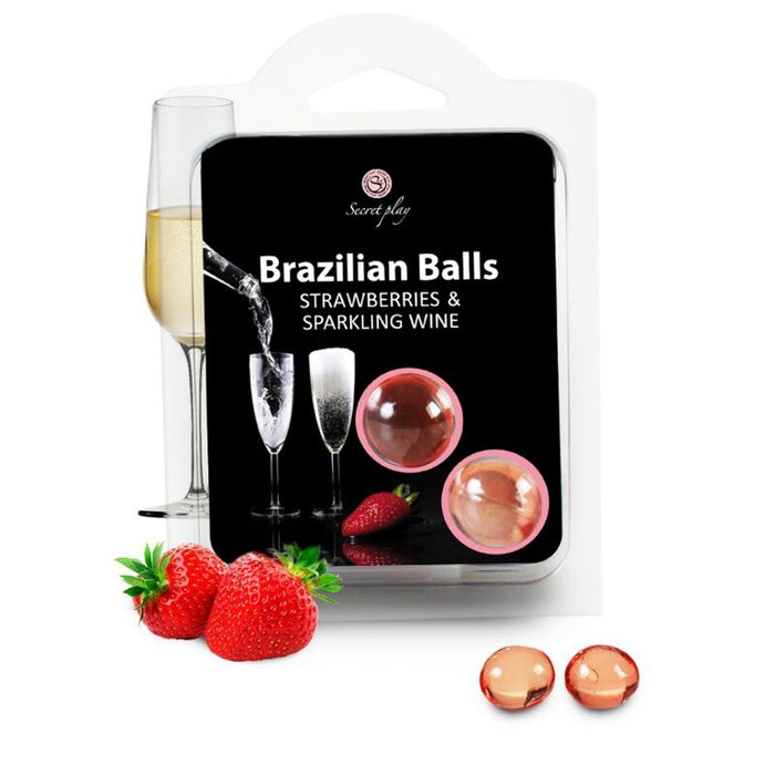 Set 2 Bolas Lubricantes Brazilian Balls Fresas & Cava - Secret Play - 2