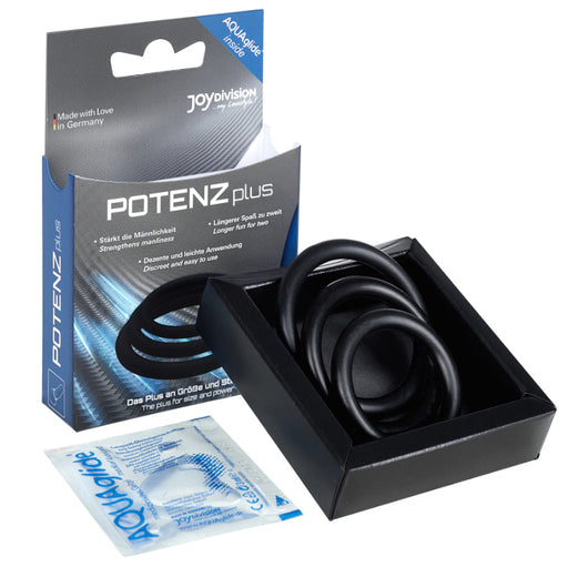 Kit 3 Anillos Potenciadores Erección Duo Talla S, M, L Negro - Potenzduo - 1