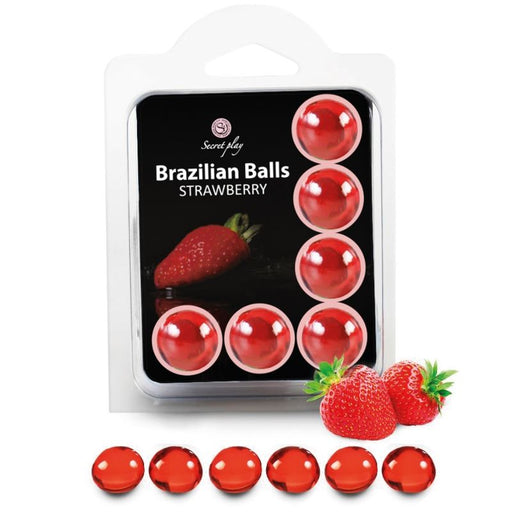 Set 6 Bolas Lubricantes Brazilian Balls Fresas - Secret Play - 1