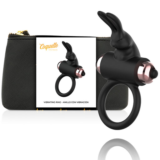 Cock Ring Anillo Vibrador Negro / Gold - Coquette - 1