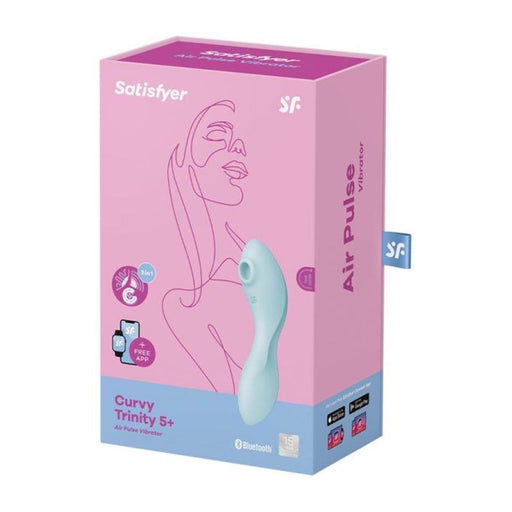 Curvy Trinity 5 Estimulador y Vibrador App - Azul - Satisfyer - 1