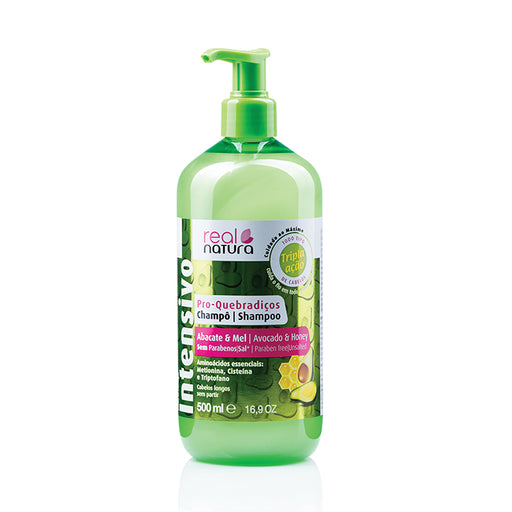 Champú sin Sal con Aguacate y Miel para Cabello Dañado - Champô Sem Sal Pro-quebradiços Abacate E Mel - Real Natura - 1