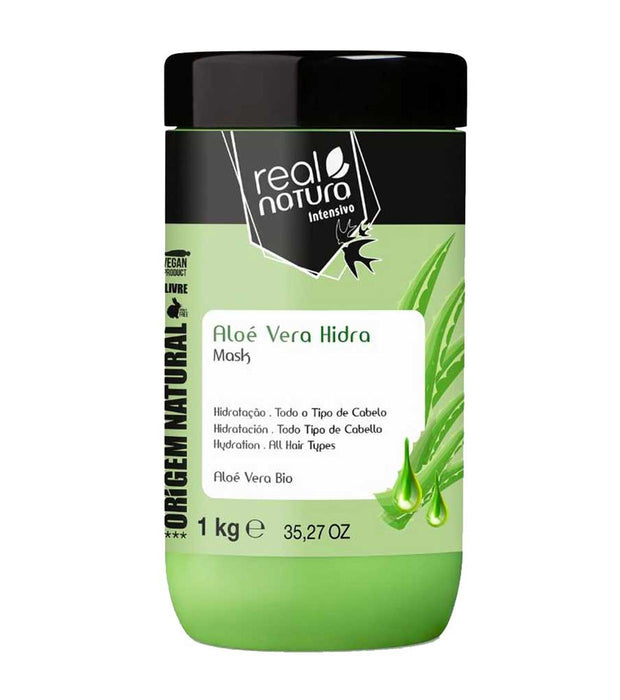 Mascarilla Capilar sin Sal con Aloe Vera - Máscara Sem Sal Aloe Vera Hidra 1 kg - Real Natura - 1