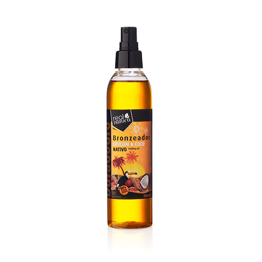 Aceite Bronceador con Achiote y Coco - óleo Bronzeador Urucum + Coco 200 ml - Real Natura - 1