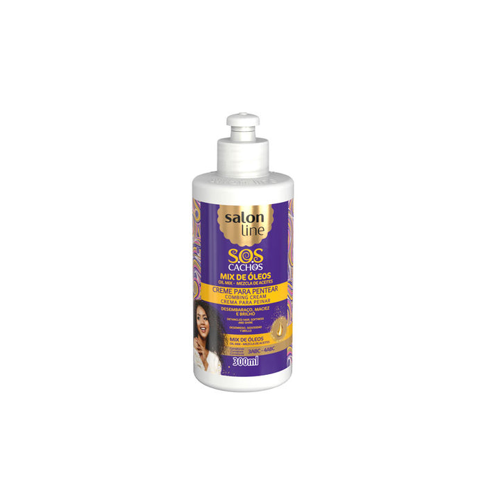 Crema para Peinar Mezcla de Aceites SOS Cachos- 300ml  - Salon Line - 1