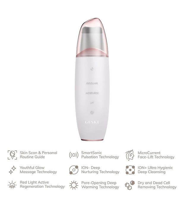 Limpiador Facial Microcurrent Scrubber & Blackhead Remover 9 en 1 - White Rose Gold - Geske - 4