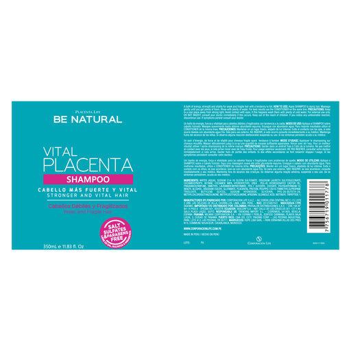 Champú Vital Placenta 350 ml - Be Natural - 2