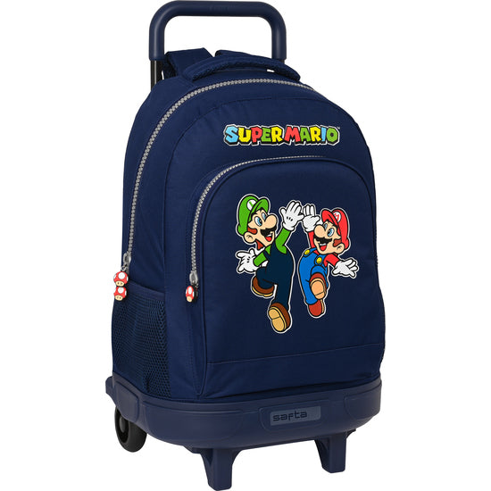 Mochila Gde. C/ruedas Compact Extraible Super Mario - Safta - 1