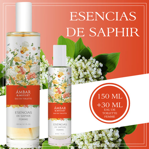 Estuche Fragancia 100 ml + 30 ml Esencias de - Ambar & Muguet - Saphir - 2