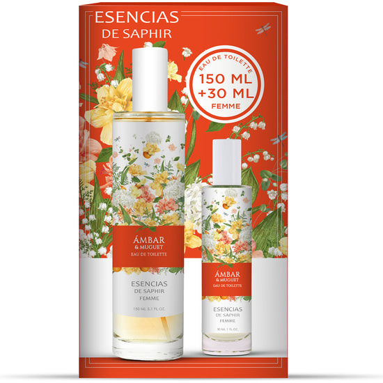 Estuche Fragancia 100 ml + 30 ml Esencias de - Ambar & Muguet - Saphir - 4