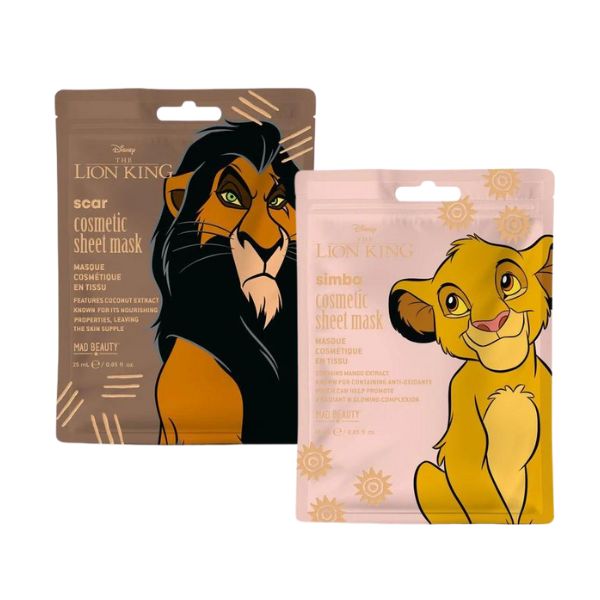 Pack 2 Mascarillas Faciales El Rey León: Scar y Simba - Mad Beauty - 1