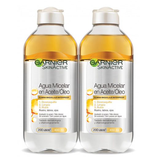 Agua Micelar en Aceite Skinactive 2 X 400 ml - Garnier - 2