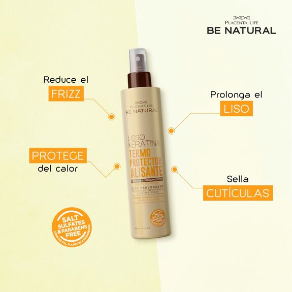 Termoprotector Alisante Lisso Keratina - 250ml - Be Natural - 2