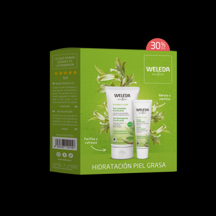 Set Gel Limpiador + Fluido Matificante 150ml - Weleda - 1