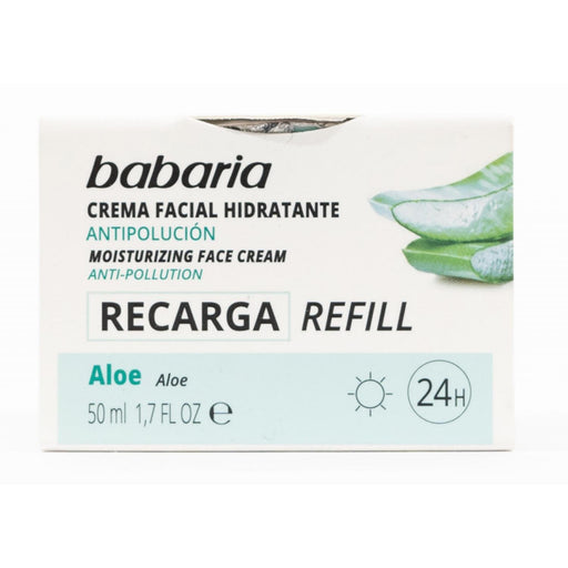 Aloe Vera Crema Facial Hidratante Anti-polución Vegano Relleno 50ml - Babaria - 1