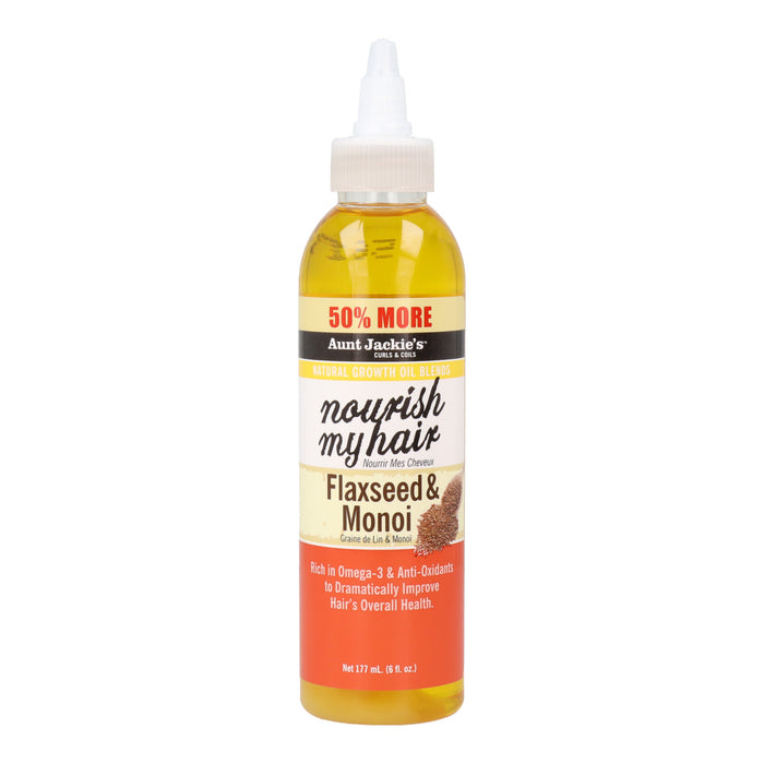 Aunt Jackies C&c Growth Oil Nourish My Hair 177ml/6oz (flaxseed & Monoi) - Aunt Jackie's - 1