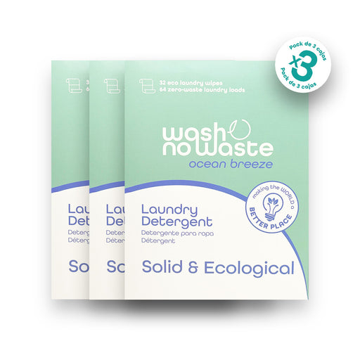 Detergente en tiras biodegradable - Brisa Oceánica - Pack de 3 - Wash No Waste - 1